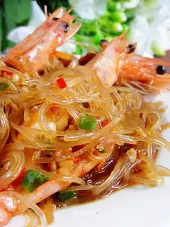 Steamed shrimp with vermicelli and garlic
