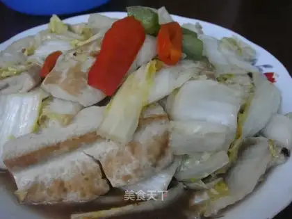 Braised tofu with Chinese cabbage