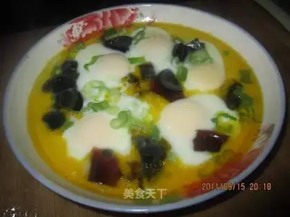 Steamed egg with preserved egg