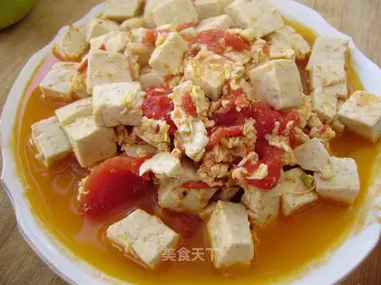 stir-fried tofu with tomatoes and eggs