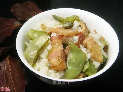Rice with bacon and lentils