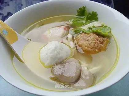 Mushroom meatball soup