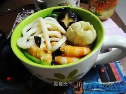 Seafood Udon Noodles in Soup