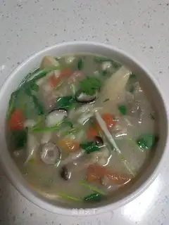The lamb soup makes noodles