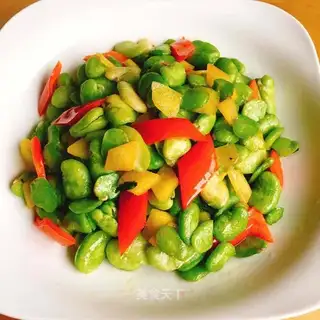 Carrot, beans, fried