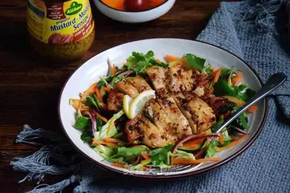 Coarse mustard chicken legs