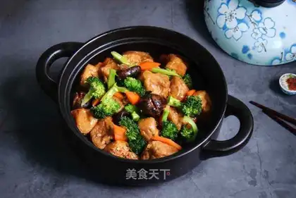 Tofu with mushrooms