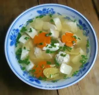 Chickenball tofu soup