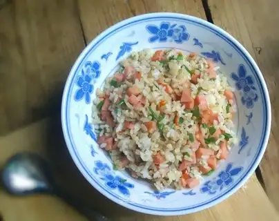 Pepper ham and sausage fried rice