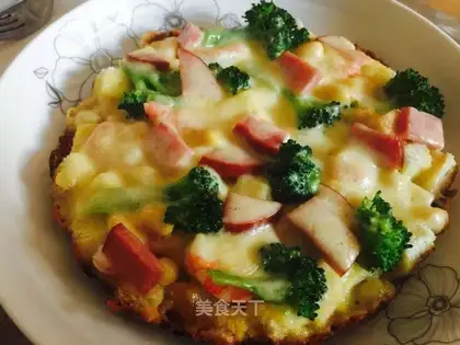 A pan of pizza