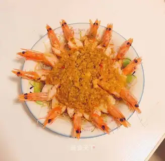 Garlic fan steamed shrimp