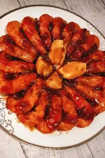 ♪ Flowers with rich eggplant shrimp ♪