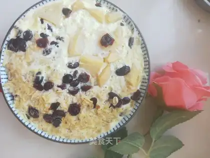 Low-fat, healthy cream apple roast oatmeal