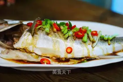 Steamed sea bass
