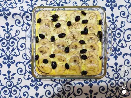 A roast banana with oatmeal milk