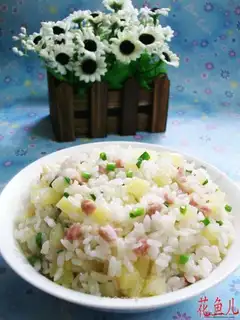 Salted potato fried rice