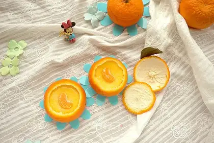 Orange steamed eggs