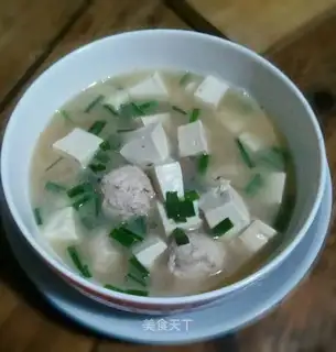 Chickenball tofu soup