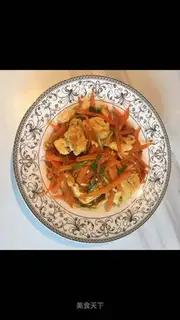 Carrots fried eggs
