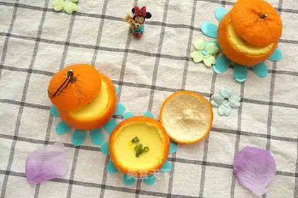 Orange bowls of milk and fragrance