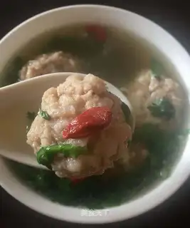 Horseshoe meatball soup