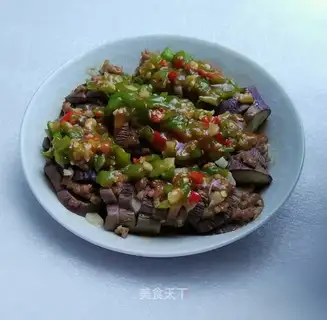Meat and eggplant