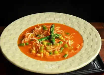 Silverfish soup with eggplant juice