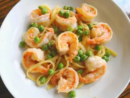Shrimp cream pasta