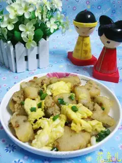 Eggs and green beans and rice