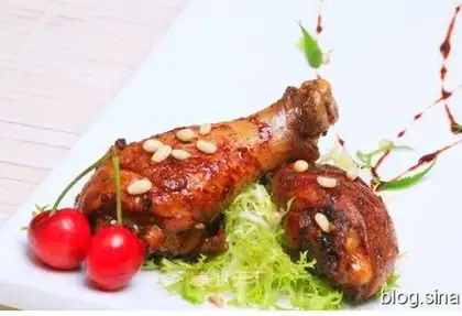 Roasted chicken legs with honey