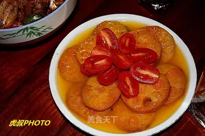 Orange glutinous rice lotus root