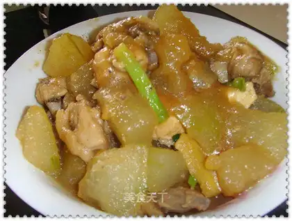 Braised chicken with white gourd
