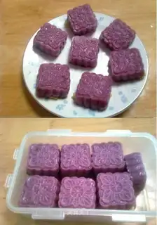 Purple sweet potato ice skin mooncake