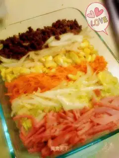 Bibimbap in glass pot