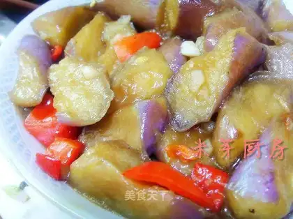 Roasted eggplant in garlic and oyster sauce