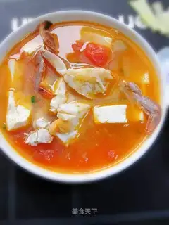 Tomato, swimming crab and tofu pot