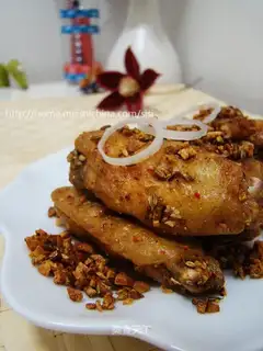 Dry fried chicken wings