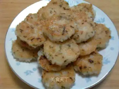 glutinous rice cake with scallion oil