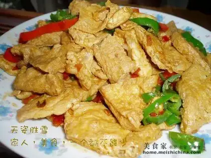 stir-fried pork with triangle dried bean curd