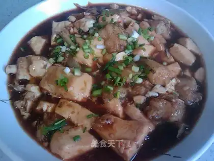 Grilled tofu with nine belly fish