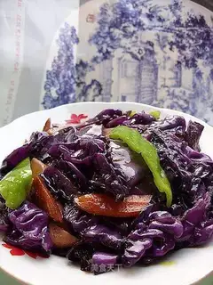 Hand-shredded purple cabbage