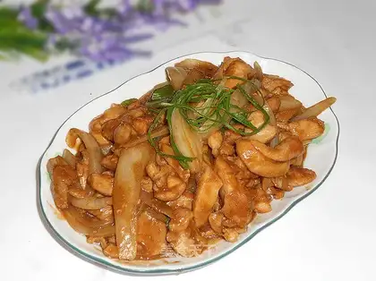 stir-fried chicken with onions
