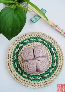 Purple sweet potato butterfly two-color scroll