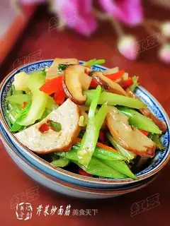 stir-fried gluten with celery