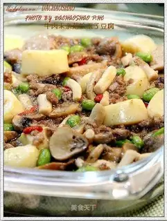 Stewed Jade Seed Tofu with Mixed Mushrooms
