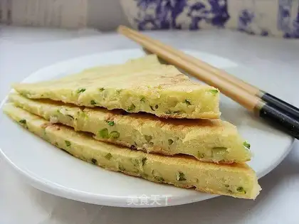 egg cake with onion oil