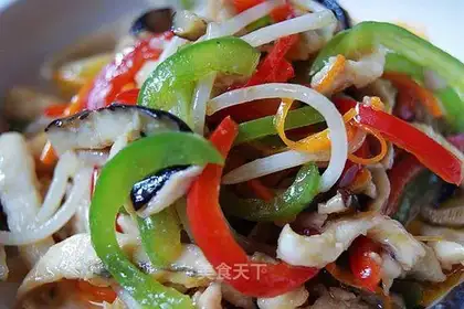 Colorful sturgeon shredded