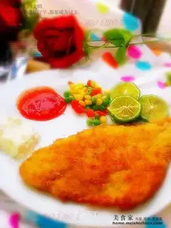 Crispy fried fish steak