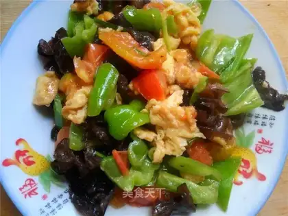 Colorful scrambled eggs