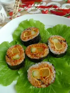 Korean sushi with spicy sauce